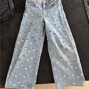 Crewcuts Light Blue Floral Wide Leg Jeans